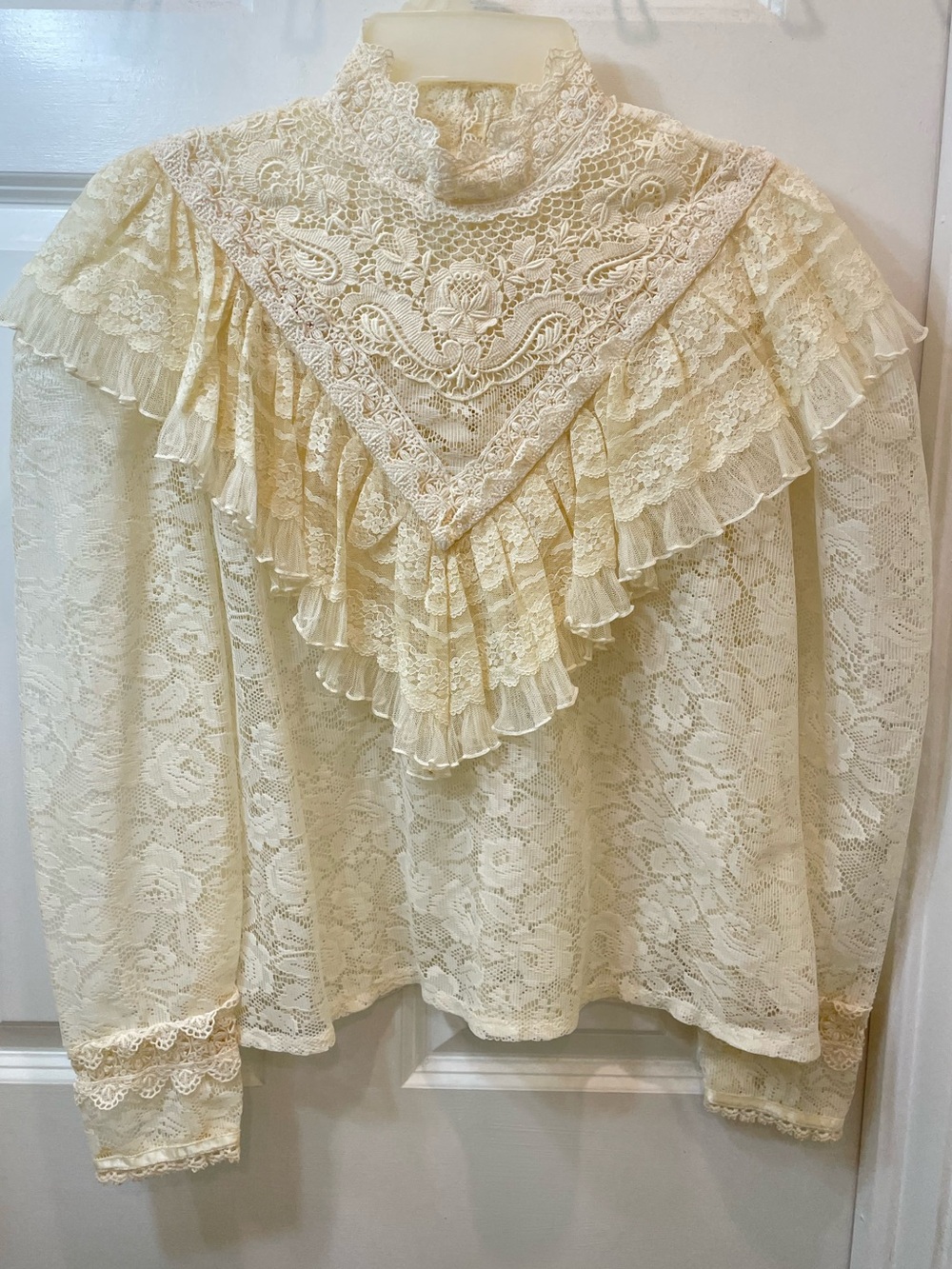 Vintage 70s Jessica’s Gunnies Gunne Sax Ivory Lace Victorian Blouse - Picture 8 of 8